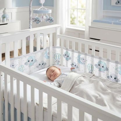 Tour de lit respirant maille 3D Éléphanteau sécurisant bébé dort