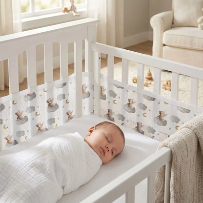Tour de lit respirant  maille petit singe cool bébé dort