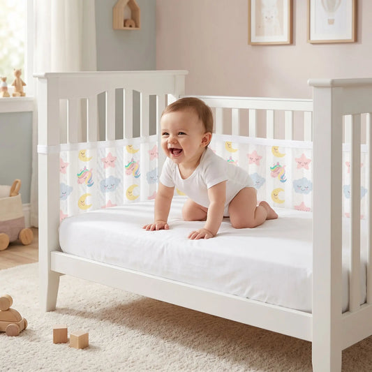 Tour de lit bébé respirant en maille sécurité LicoAir bébé ris
