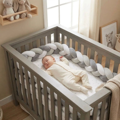 tour de lit coton artisanal sécurisant bébé dort