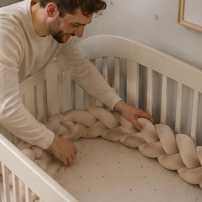 Tresse de lit douce sécurisée papa installe