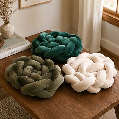Tresse de lit douce sécurisée variantes marron, vert et beige