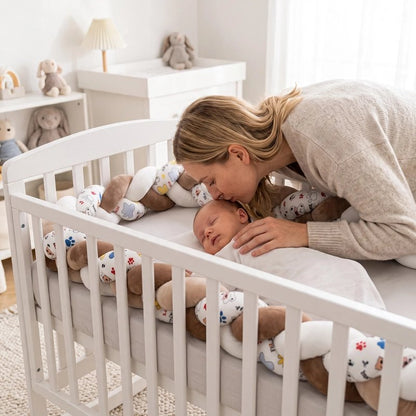 Tresse de lit protectrice décorative marron mama bisous bébé
