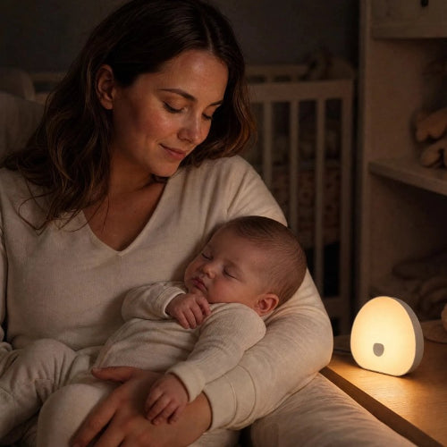 Veilleuse bébé bruit blanc Œufy bébé dort profondément bras mama