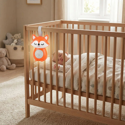 veilleuse bébé bruit blanc renard portable accrochée lit bébé dort