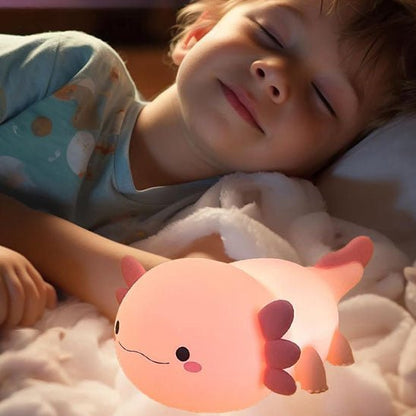 veilleuse bébé dinosaure hexagonale enfant content au lit