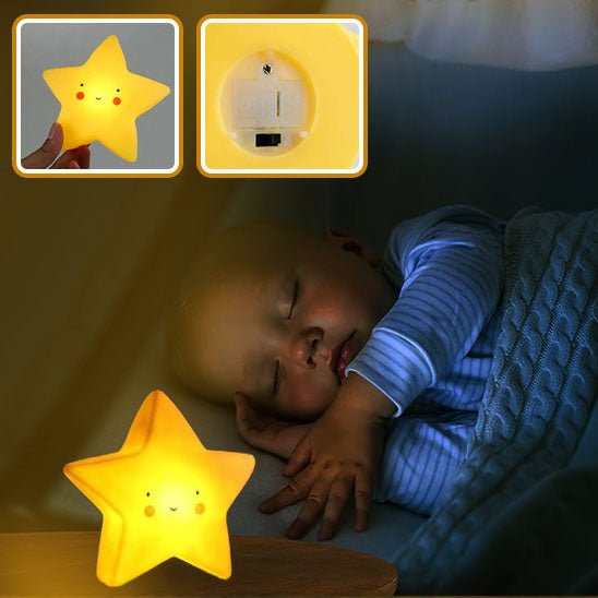 veilleuse bébé étoile jaune garçon dort