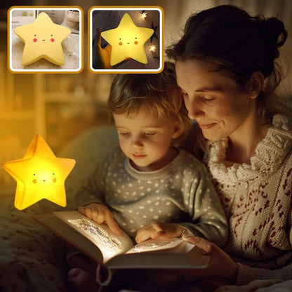 veilleuse bébé étoile jaune lecture histoire maman