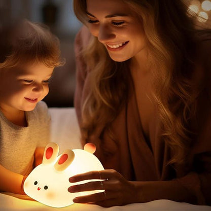 veilleuse bébé lapin maman et fils