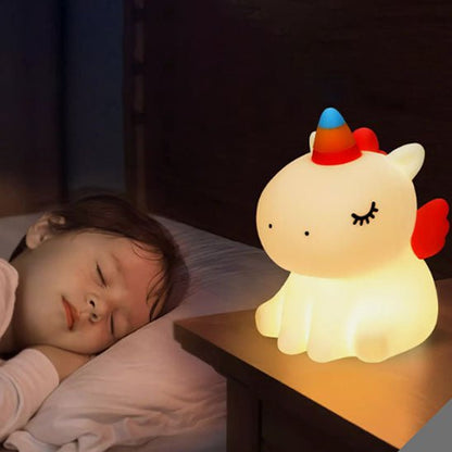veilleuse bébé licorne fille dort