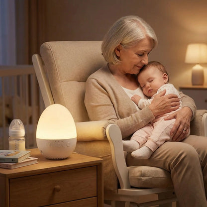 veilleuse bruits blancs bébé nuits sereines œuf bébé dort Mami