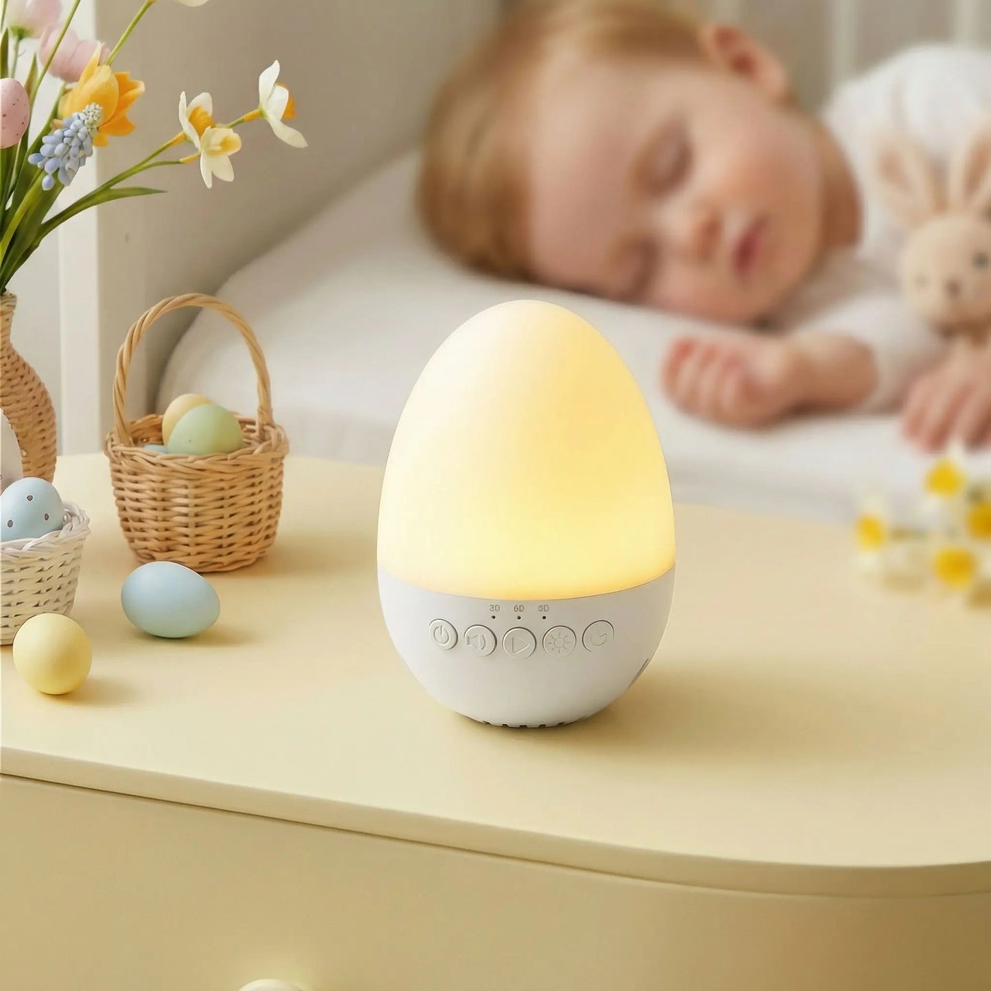 veilleuse bruits blancs bébé nuits sereines œuf bébé dort