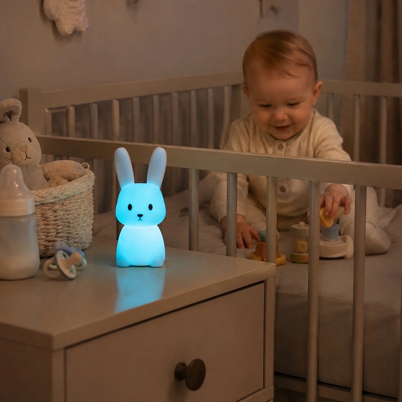 Veilleuse lapin  lumière douce lapinou bébé joue
