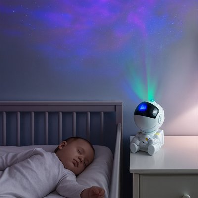 Veilleuse projection astronaute ciel étoilé apaisant bébé dort