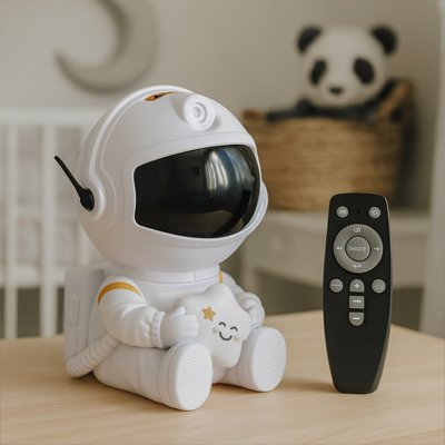 Veilleuse projection astronaute ciel étoilé apaisant télécommande 