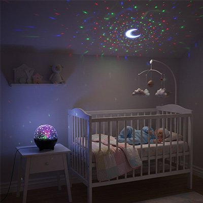 Veilleuse projection galaxie enchantée nuit calme chambre bébé dort