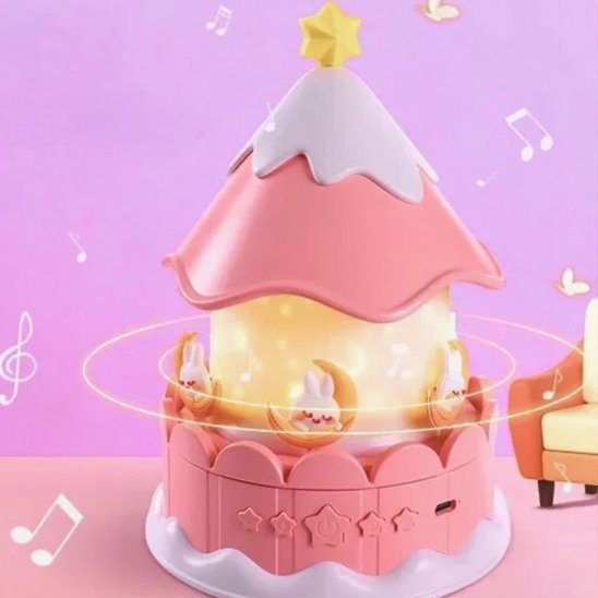 Veilleuse projection stellaire apaisante rose démo