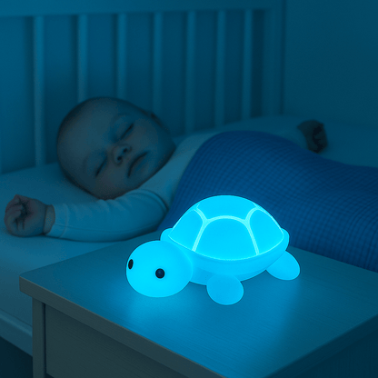 veilleuse tortue zen bleu bébé dort